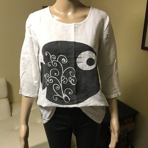 Fish design long sleeve top
